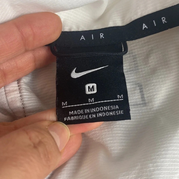 2/$25 White black cream Nike air hoodless lightweight coat zip  up jacket sz M - Picture 4 of 10